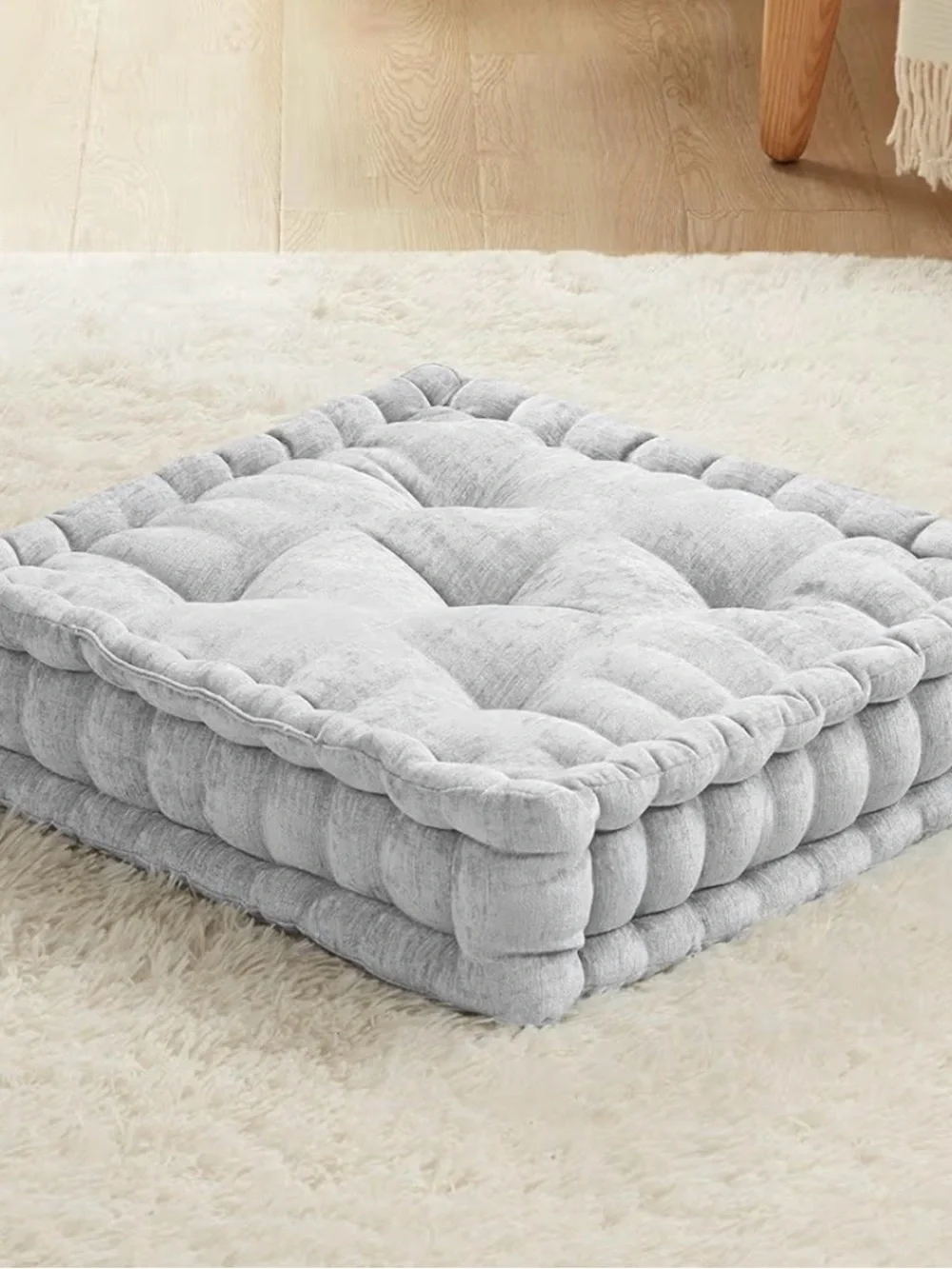 🛋️ 🆕Codi Chenille Floor Pillows Bundle of 2 Individual Gray Cushions